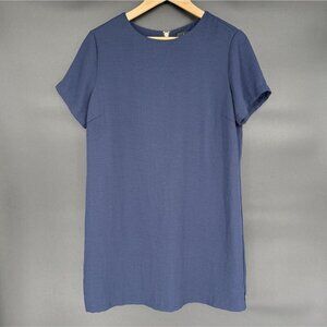 Lulus Women's Short Sleeve Mini Shift Dress M Navy Blue Professional Cocktail